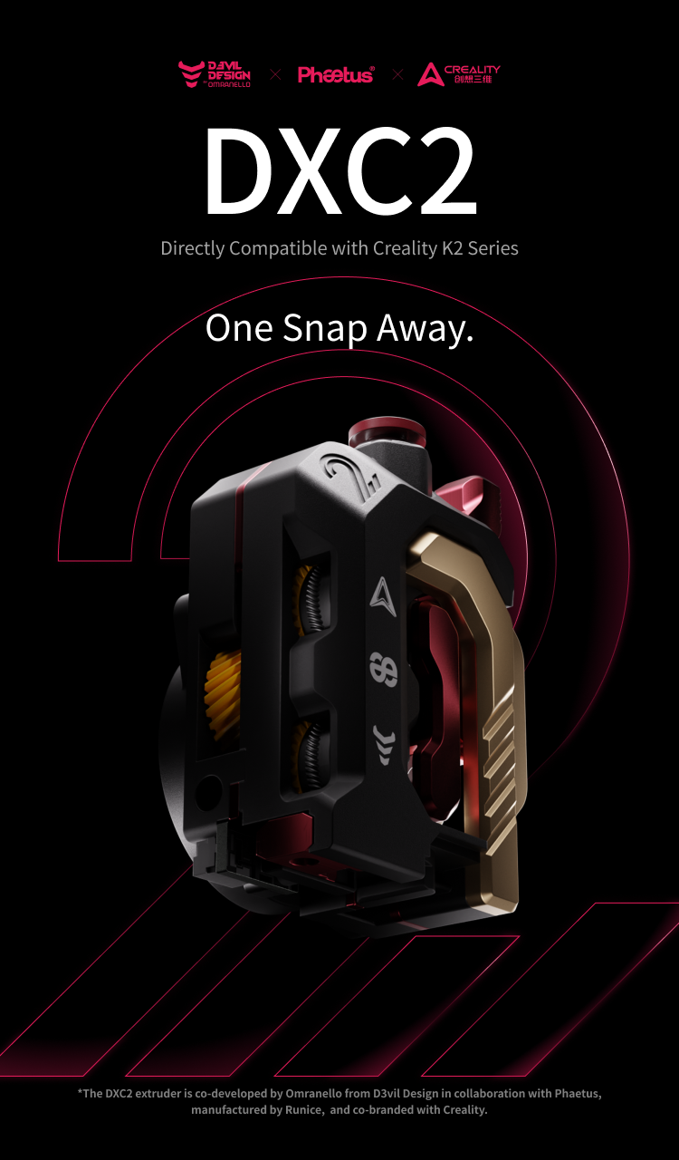 Phaetus DXC 2 Extruder for Creality K2 Series