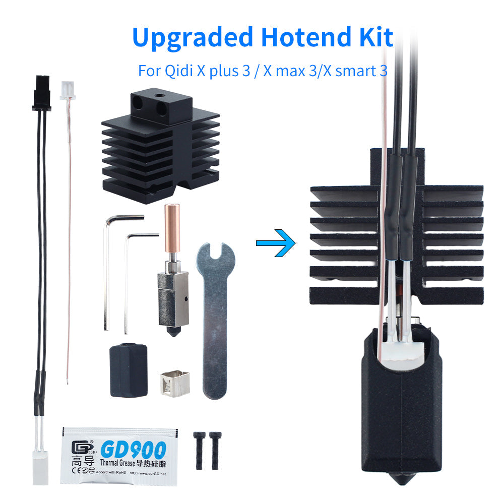QiDi X plus 3 / X max 3 Hotend Kit Compatible (TZ Nozzle) by Fysetc