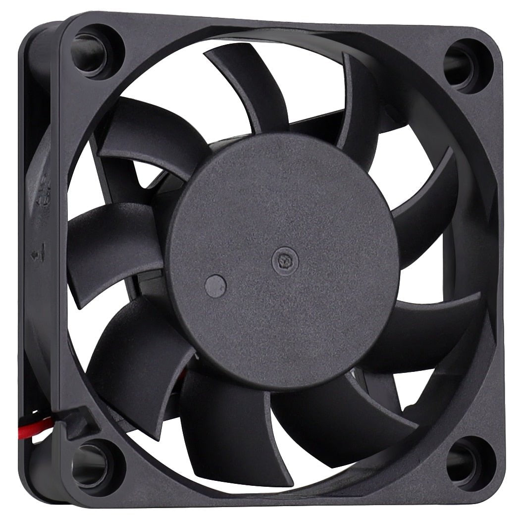 A black 60x60x15 mm axial fan with dual ball bearings for 3D printing machines.