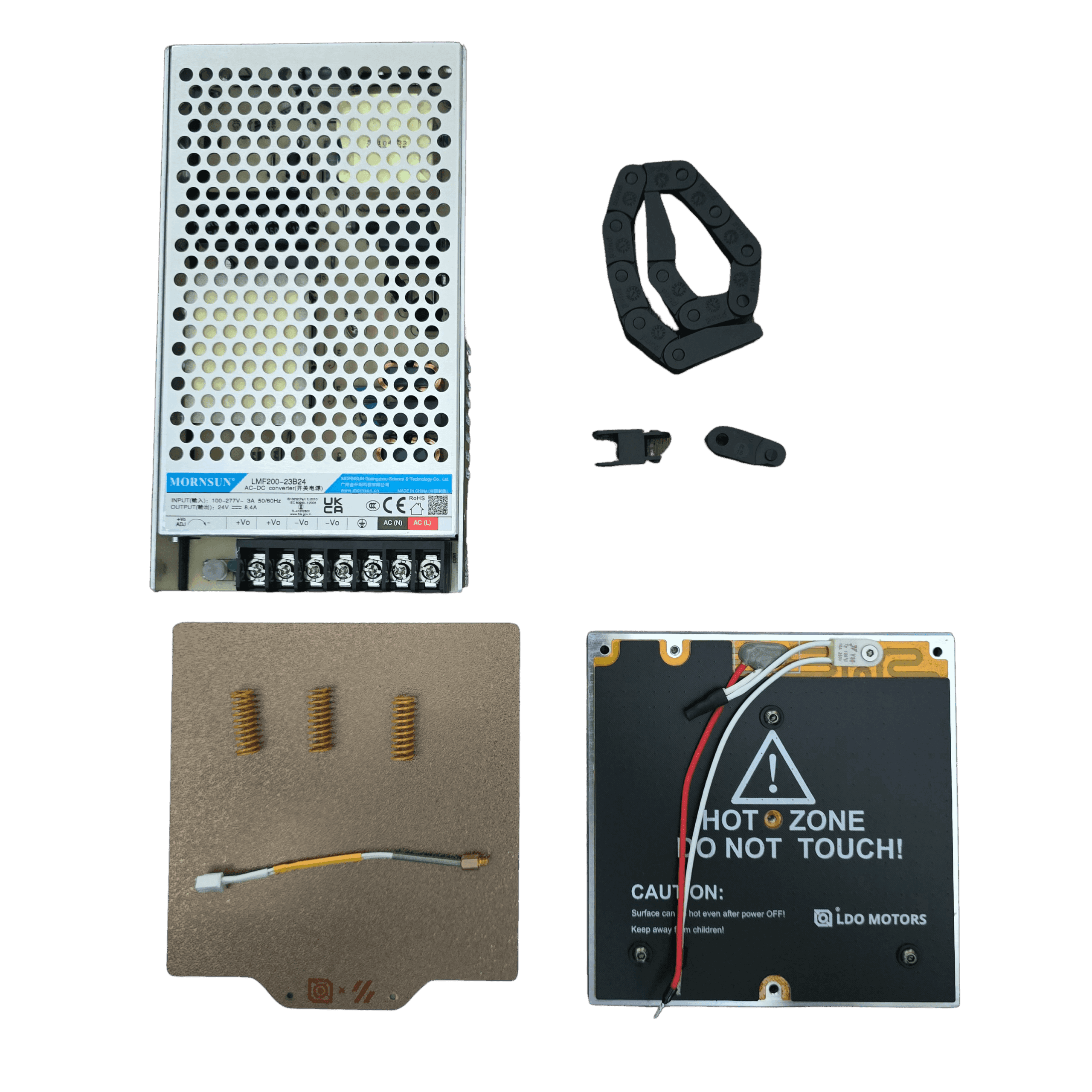 LDO V0 S1 Aluminum Build Plate PI Film Heater and 200W PSU for Voron 0