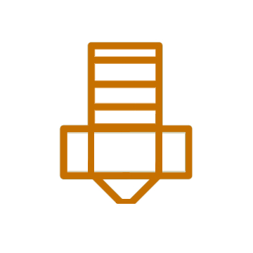 A simplify outline of a 3d printer nozzle