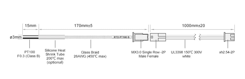 PT100 High Temperature Thermistors