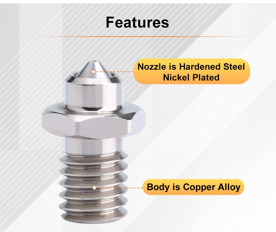 Hardened Steel Tip ZS V6 Nozzle Compatible (.4mm, .6mm,) - TriangleLab