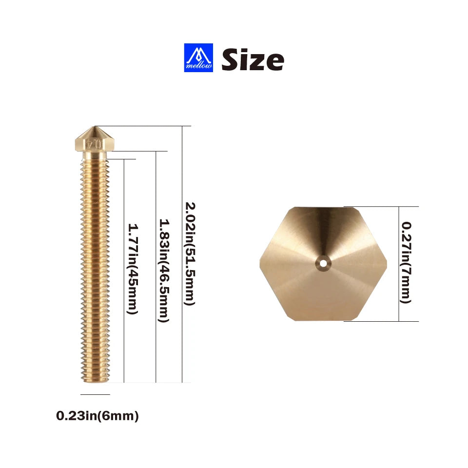 Mellow 3D Brass Super Volcano Nozzle 1.75mm