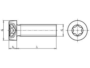 M3 Screw, TX10, stainless steel AISI 304, low head