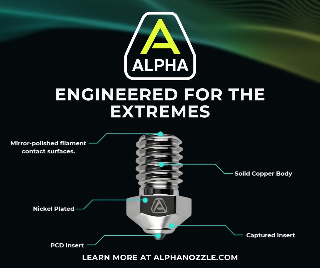ALPHA PCD 3D Printer Nozzle – Polycrystalline Diamond (V6 / Prusa / K1C / K2P / Qidi Plus4) - V6 - - DREMC STORE