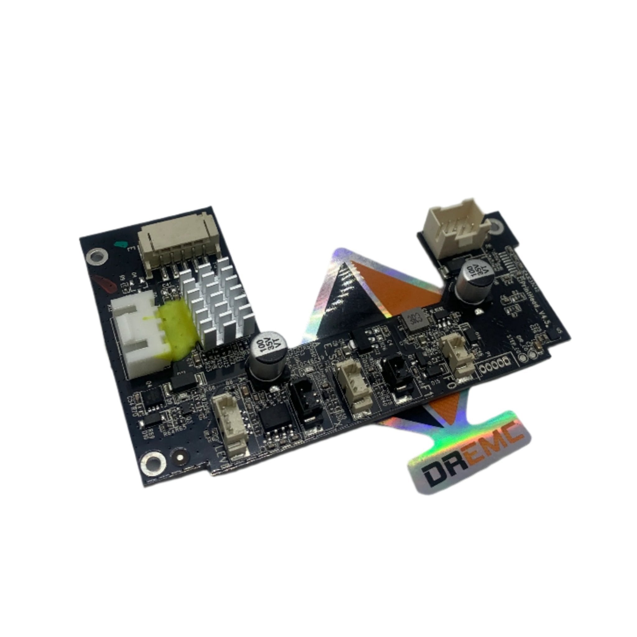 Electronic circuit board on a white background