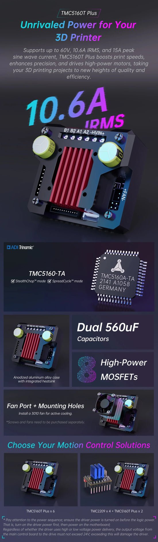 Bigtreetech TMC5160T Plus Stepper Motor Driver - Without Case - 1050000072 - DREMC STORE