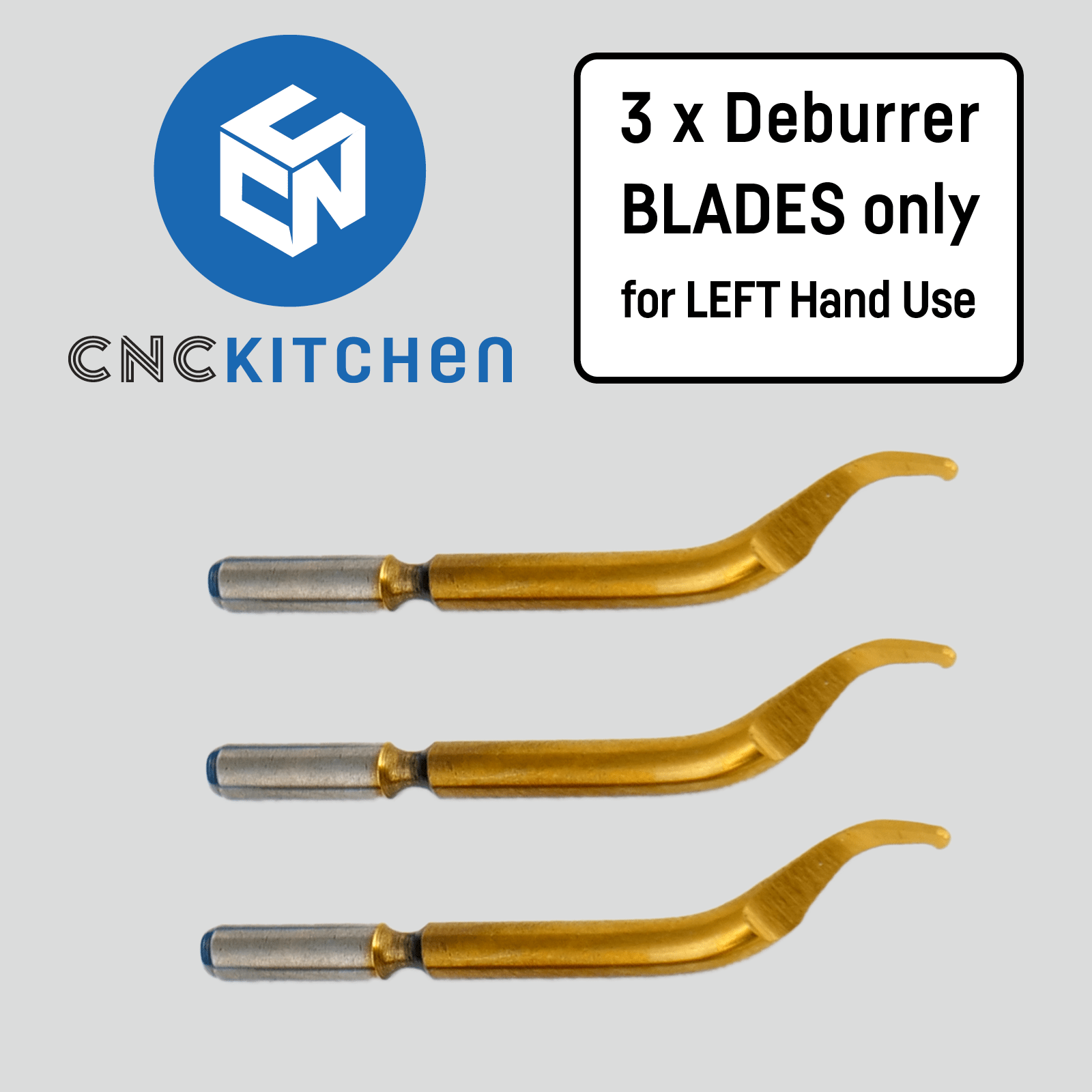 CNC Kitchen 3x Deburrer Blades for Left Hand Use - TC - LB - DREMC STORE