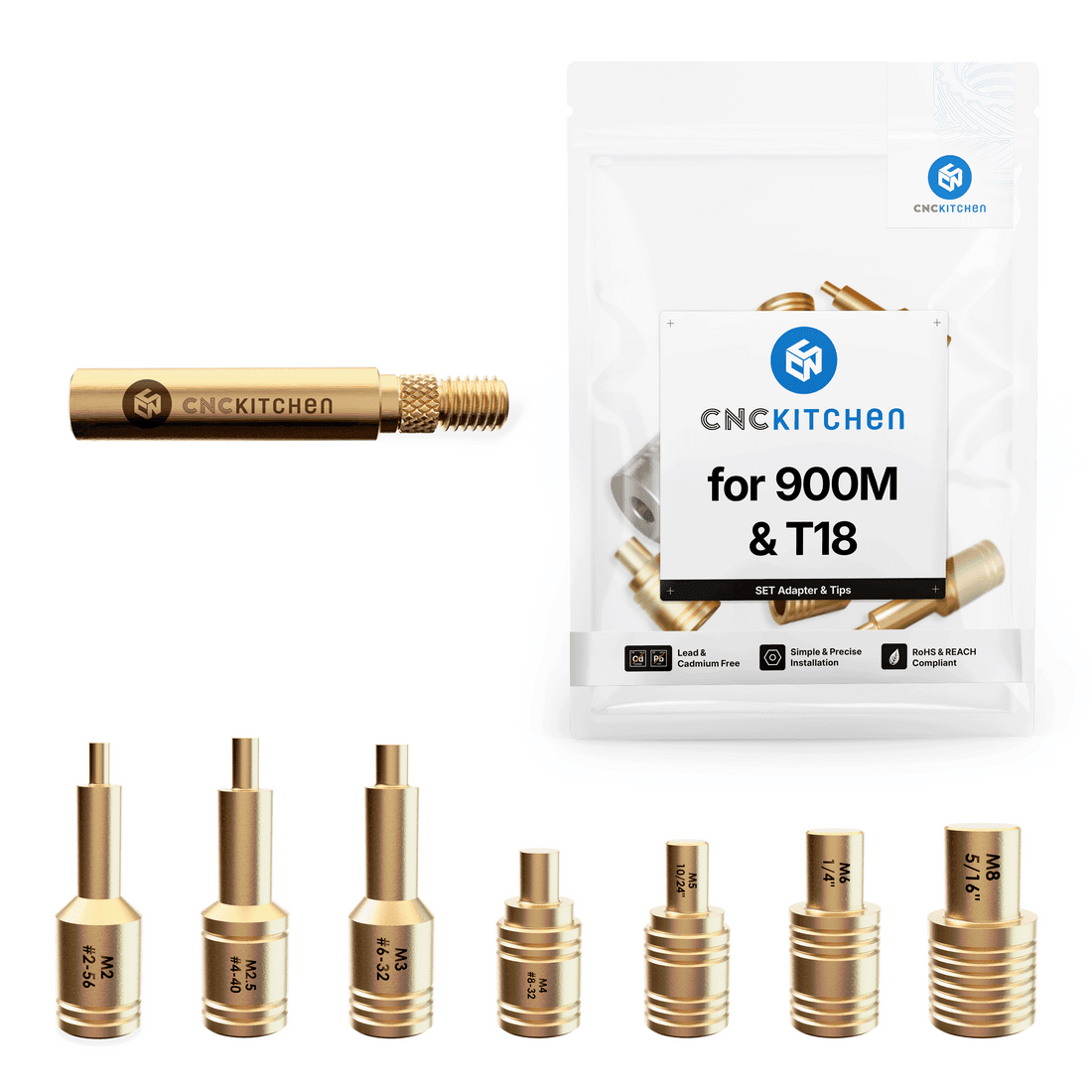 CNC Kitchen Soldering Tips for 900M & T18 - TC-SET-900M-2 - DREMC STORE 3D Printing Supplies