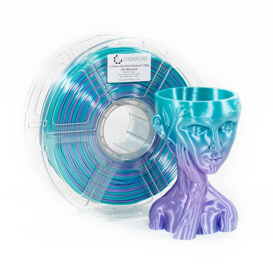 Cookiecad PLA Silk Gradient Filament 1.75mm 1kg - Silk Mermaid - X003LB4DD1 - DREMC STORE