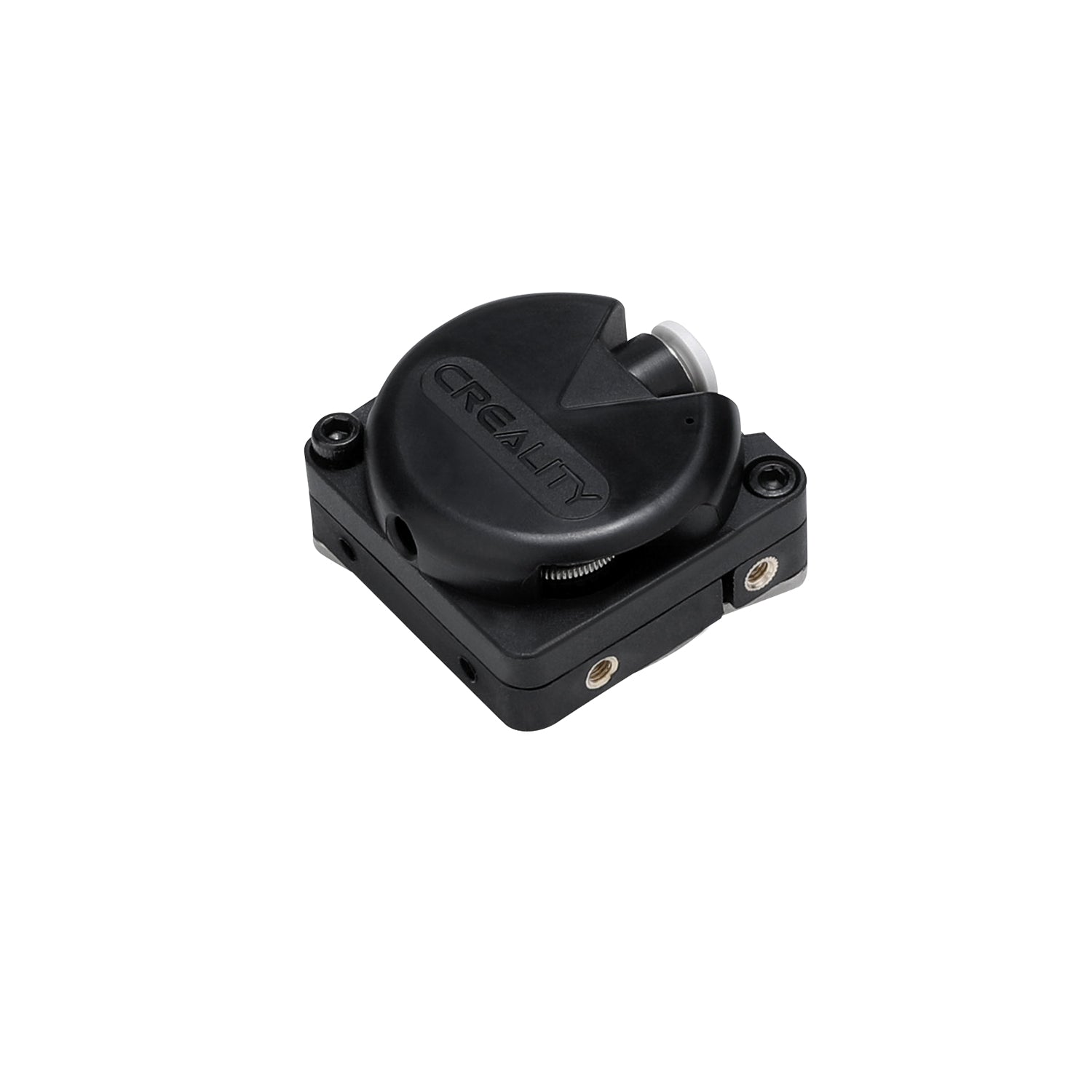 A black Creality replacement extruder for 3D printers, without motor.