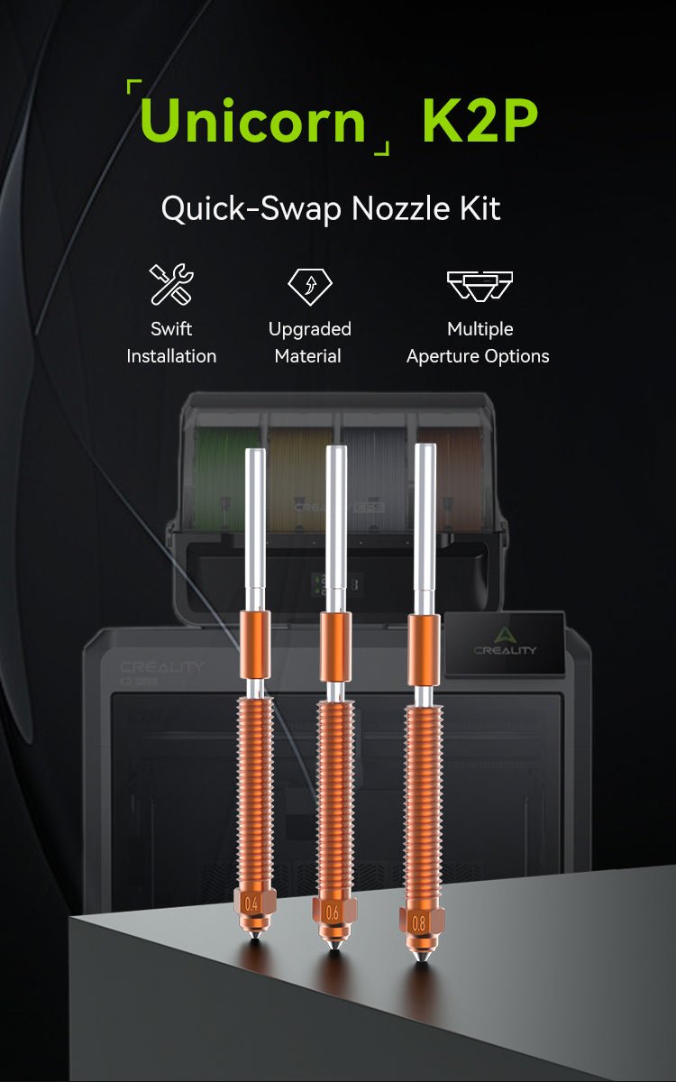 Creality K2 Unicorn Nozzle for K2 Series / Creality Hi - Mixed Kit (4pc) - 4008030075 - DREMC STORE