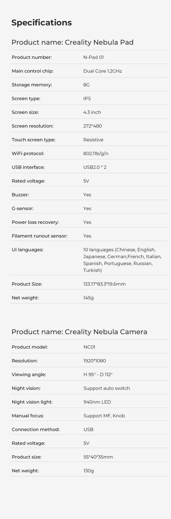 Creality Nebula Smart Kit - Display/Controller/Camera - 4001050082 - DREMC STORE