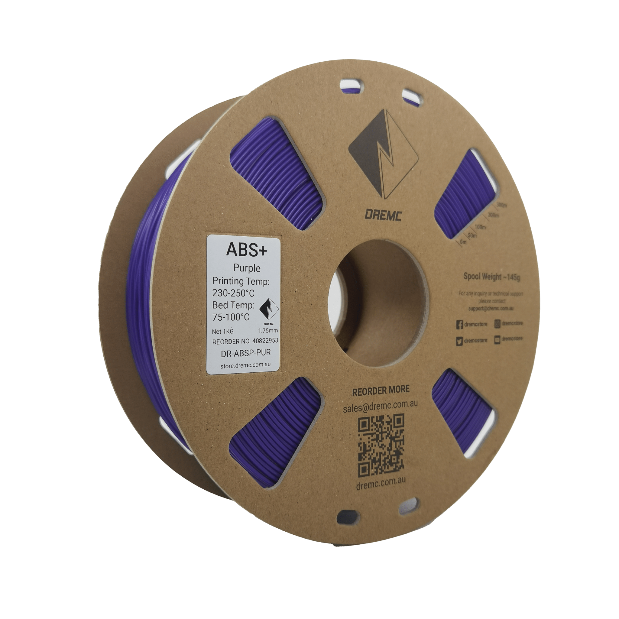 DREMC ABS+ Filament 1.75mm 1kg - Purple - DR - ABSP - PUR - DREMC STORE