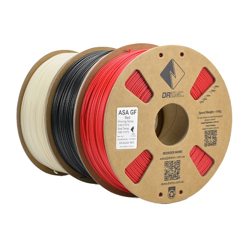 DREMC ASA GF Glass Fibre Filament 1.75mm 1kg - Black - DR - ASAGF - BLK - DREMC STORE