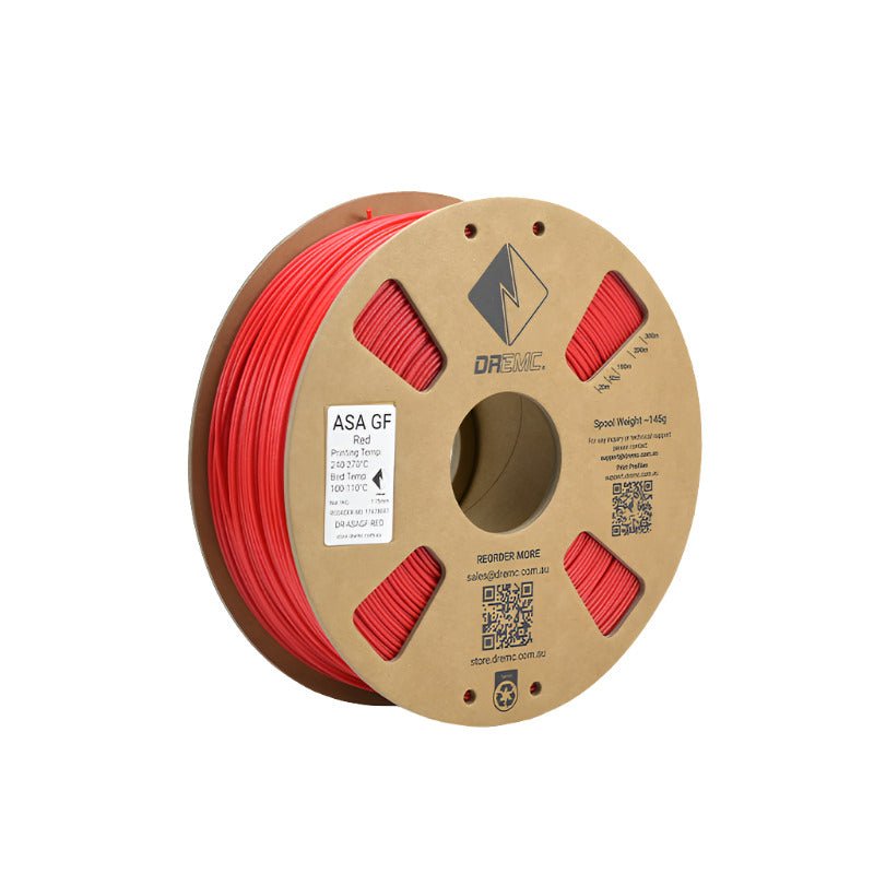 DREMC ASA GF Glass Fibre Filament 1.75mm 1kg - Red - DR - ASAGF - RED - DREMC STORE