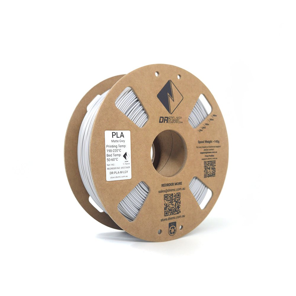 DREMC Matte PLA Filament 1.75mm 1kg - Grey - DR - PLA - M - LGY - DREMC STORE