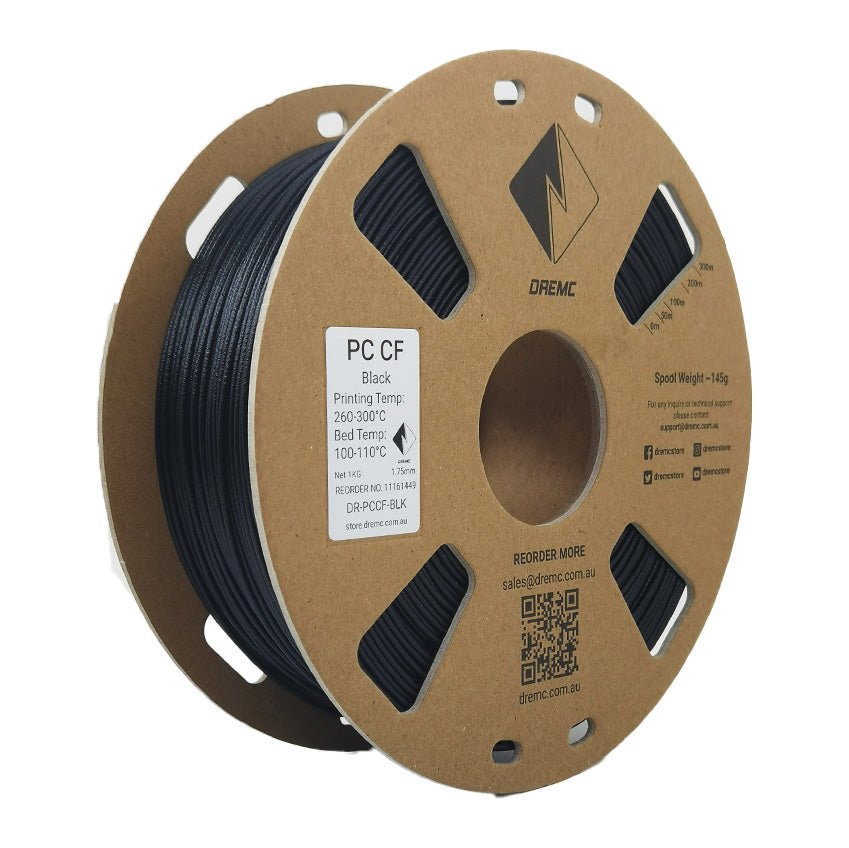 DREMC PC CF Carbon Fibre Filament 1.75mm 1kg - Black - DR - PCCF - BLK - DREMC STORE