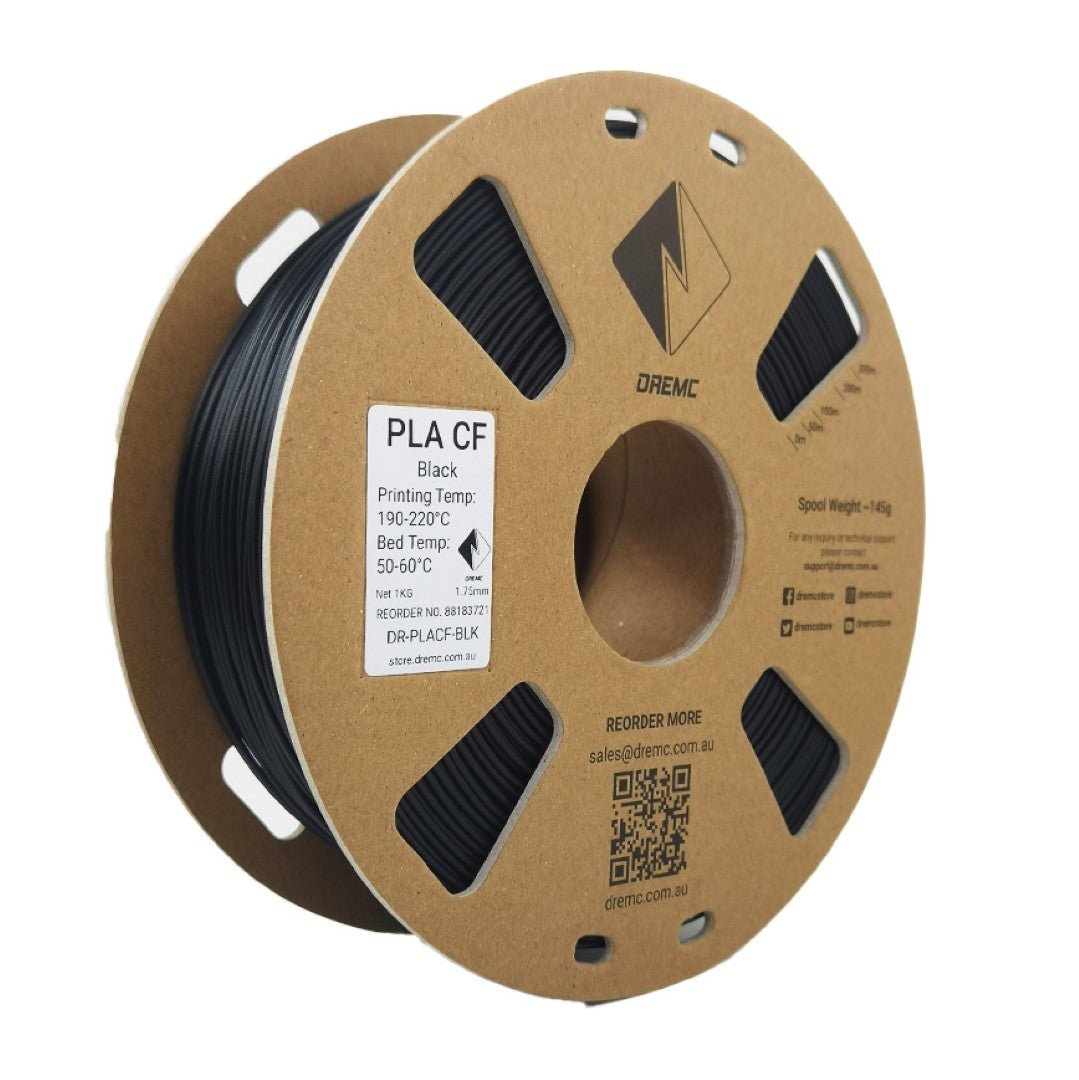 DREMC PLA CF Carbon Fibre Filament 1.75mm 1kg - Black - DR - PLACF - BLK - DREMC STORE