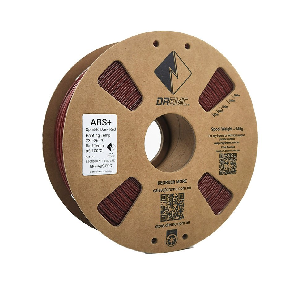 DREMC Sparkle ABS+ Filament 1.75mm 1kg - Sparkle Dark Red - DRS - ABS - DRD - DREMC STORE