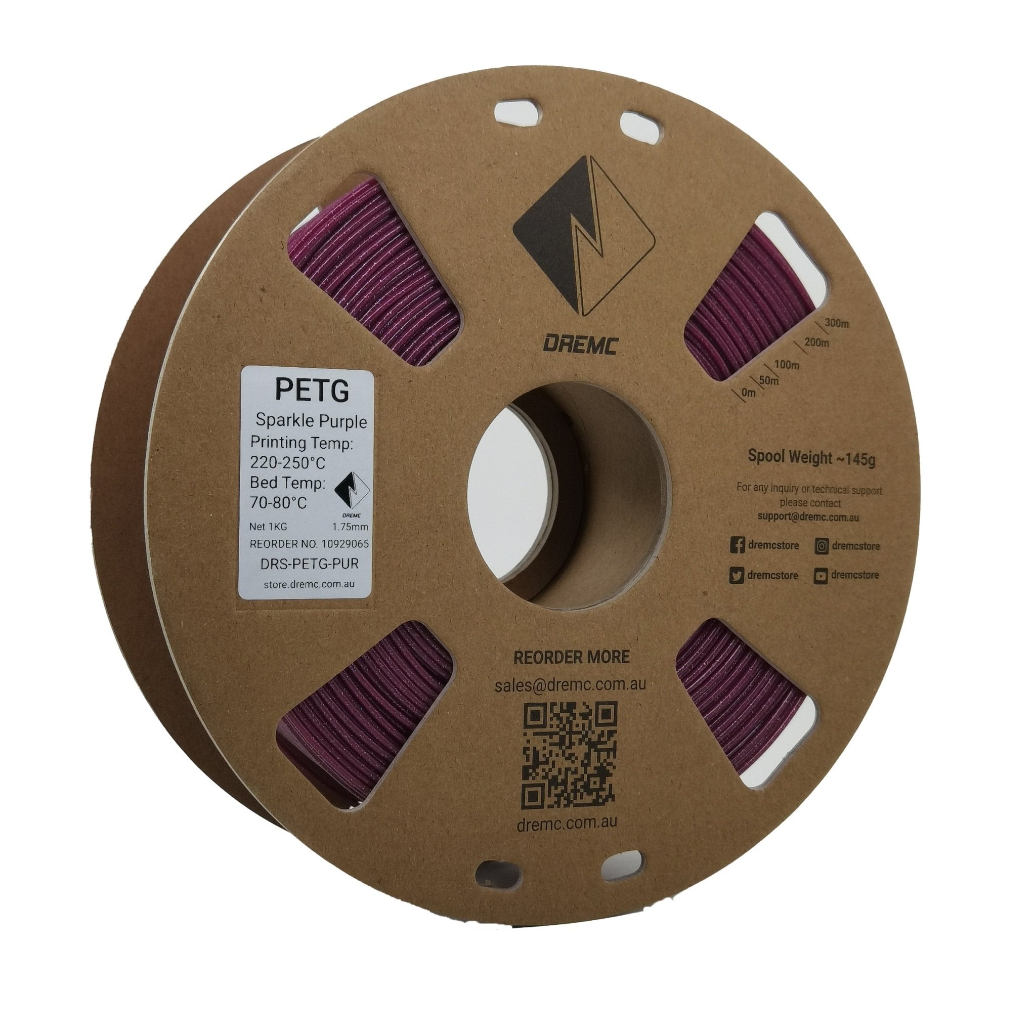 DREMC Sparkle PETG Filament 1.75mm 1kg - Sparkle Purple - DRS - PETG - PUR - DREMC STORE