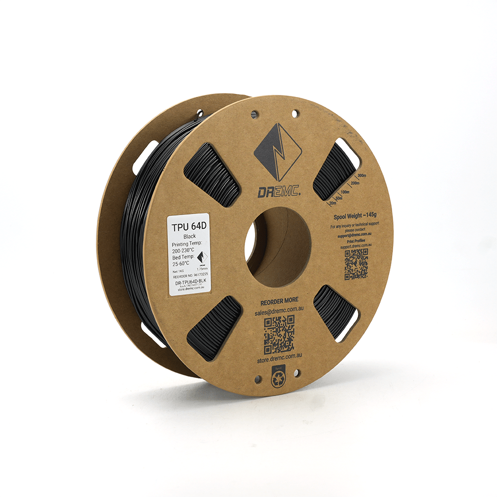 DREMC TPU 64D Filament 1.75mm 1kg - Black - DR-TPU64D-BLK - DREMC STORE 3D Printing Supplies