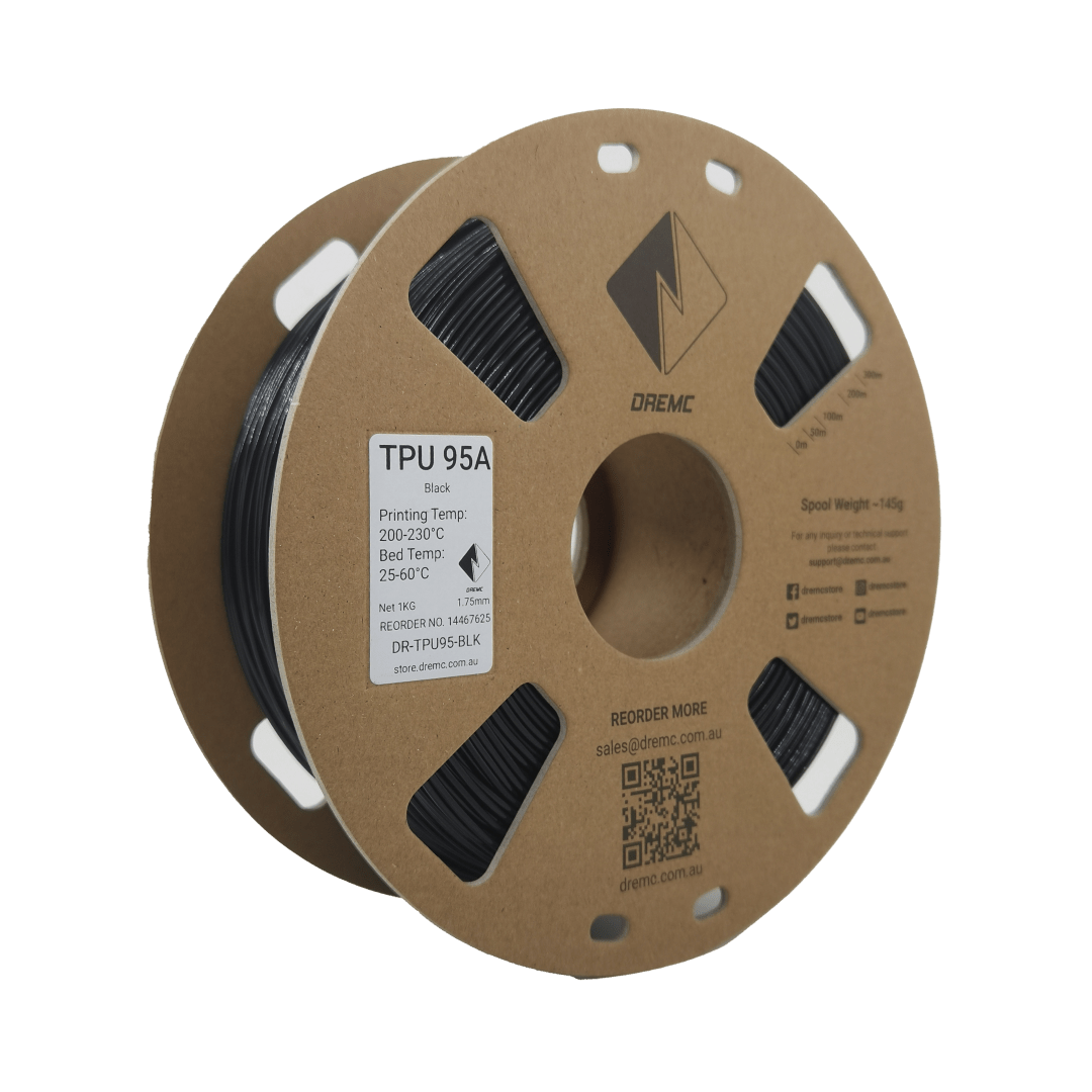 DREMC TPU 95A Filament 1.75mm 1kg - Black - DR - TPU95 - BLK - DREMC STORE