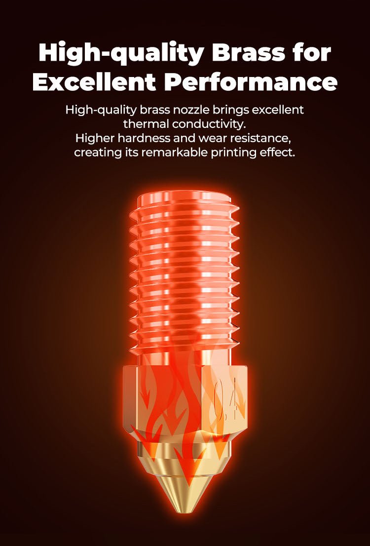 Ender 3 V3 SE / Ender 5 S1 Replacement Brass Nozzle - 0.4mm (5pc) - 4004020054 - DREMC STORE