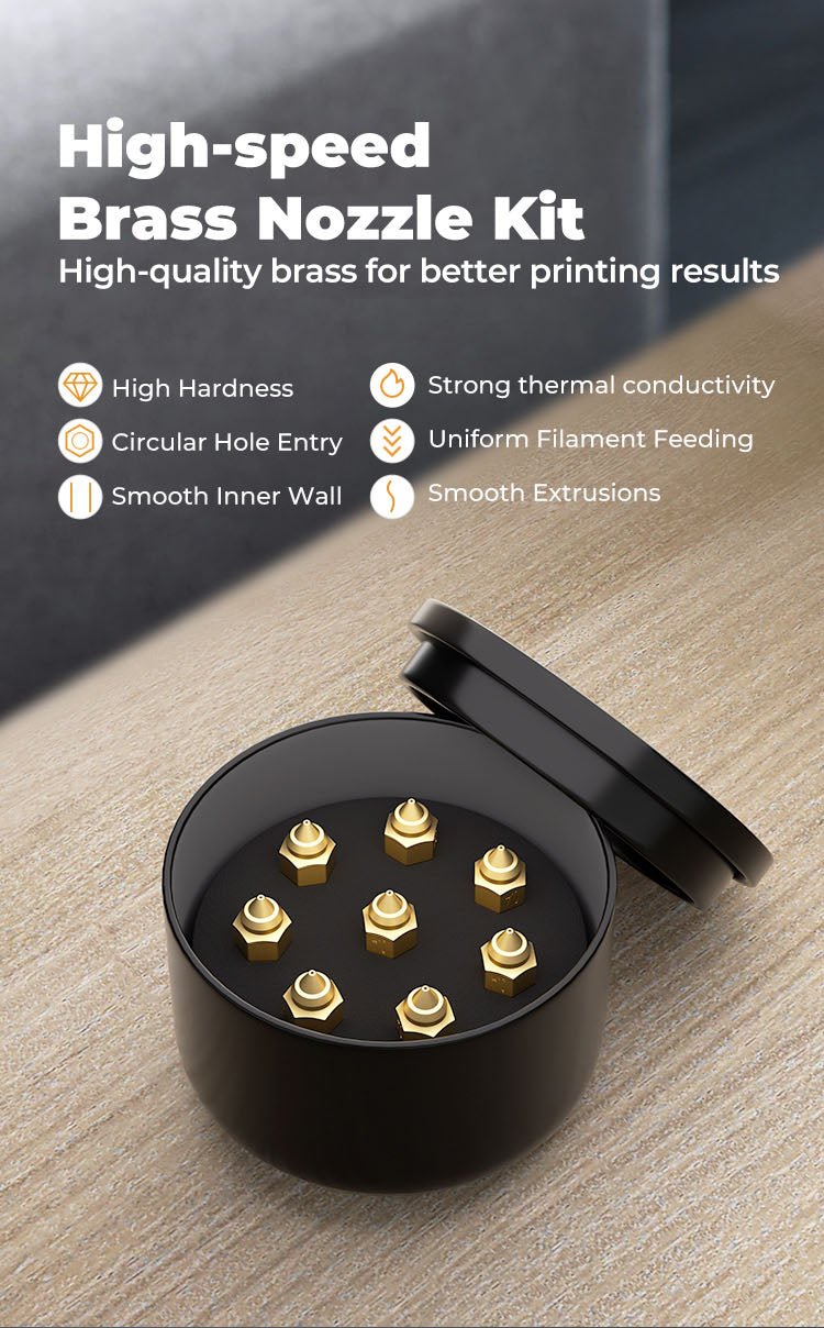 Ender 3 V3 SE / Ender 5 S1 Replacement Brass Nozzle - Mixed Kit (8pc) - 4008030070 - DREMC STORE