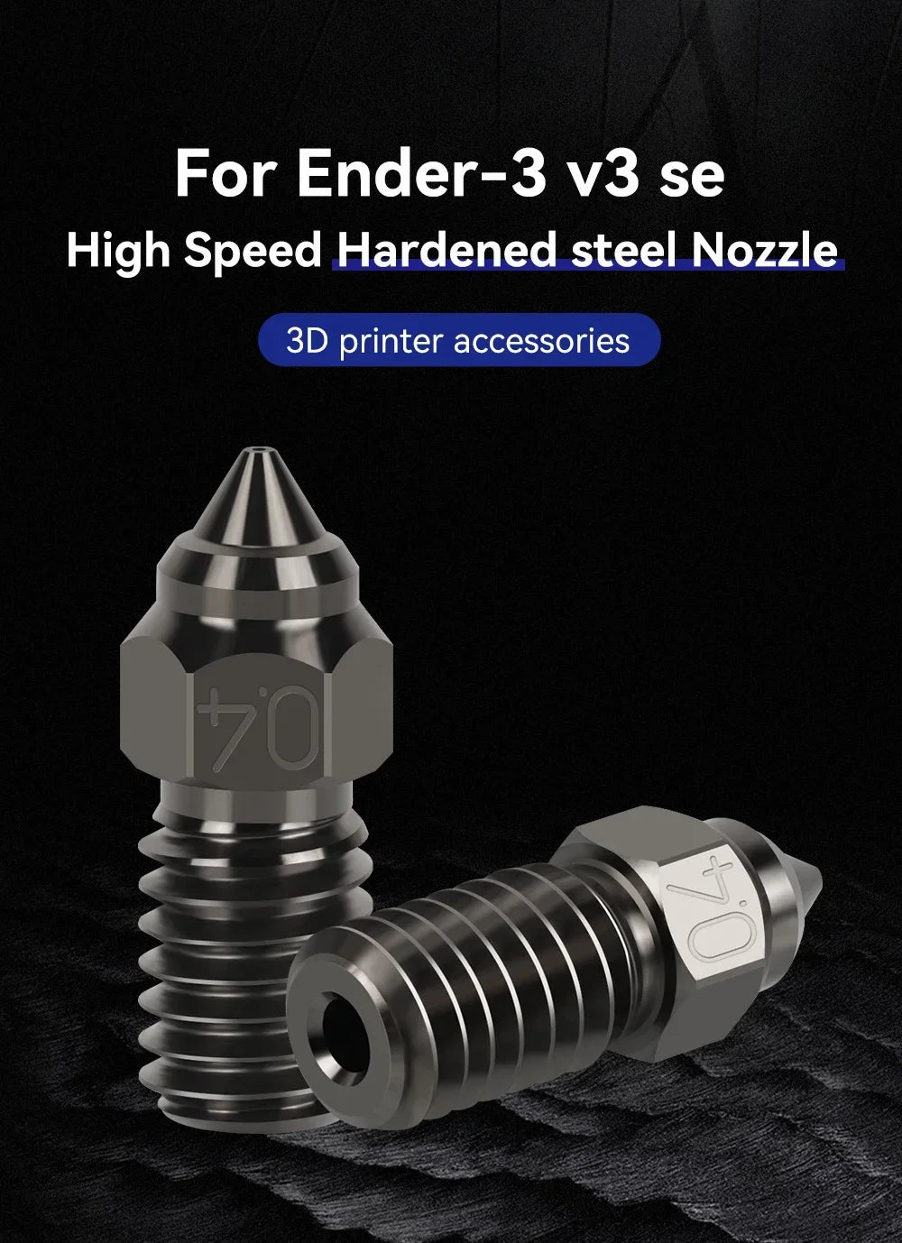 Ender 3 V3 SE M6 Hardened Steel Nozzle - 0.4mm - F - M6HN - 40 - DREMC STORE