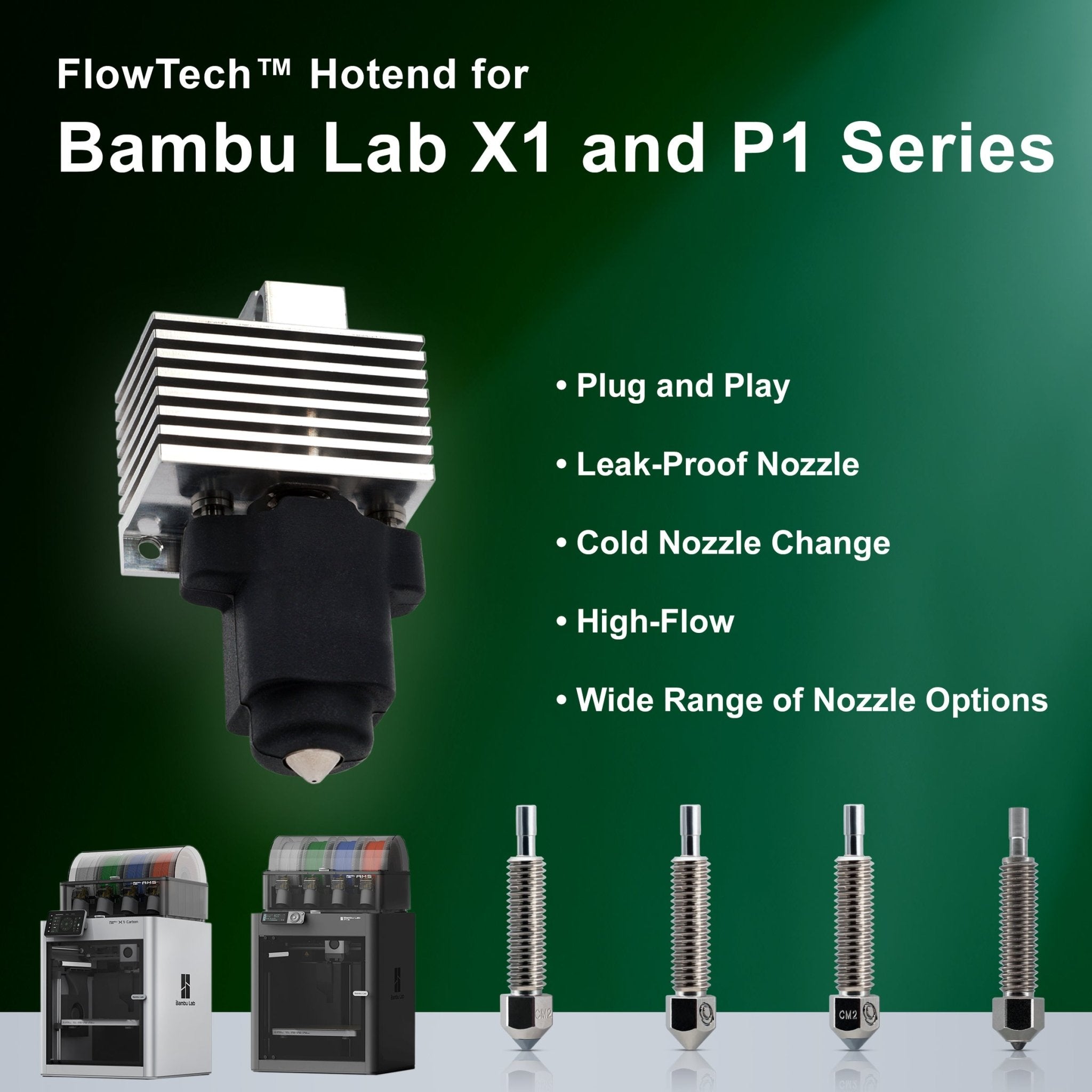FlowTech™ Hotend for Bambu Lab X1 and P1 Series - P1P/P1S - M3109P - 00 - DREMC STORE