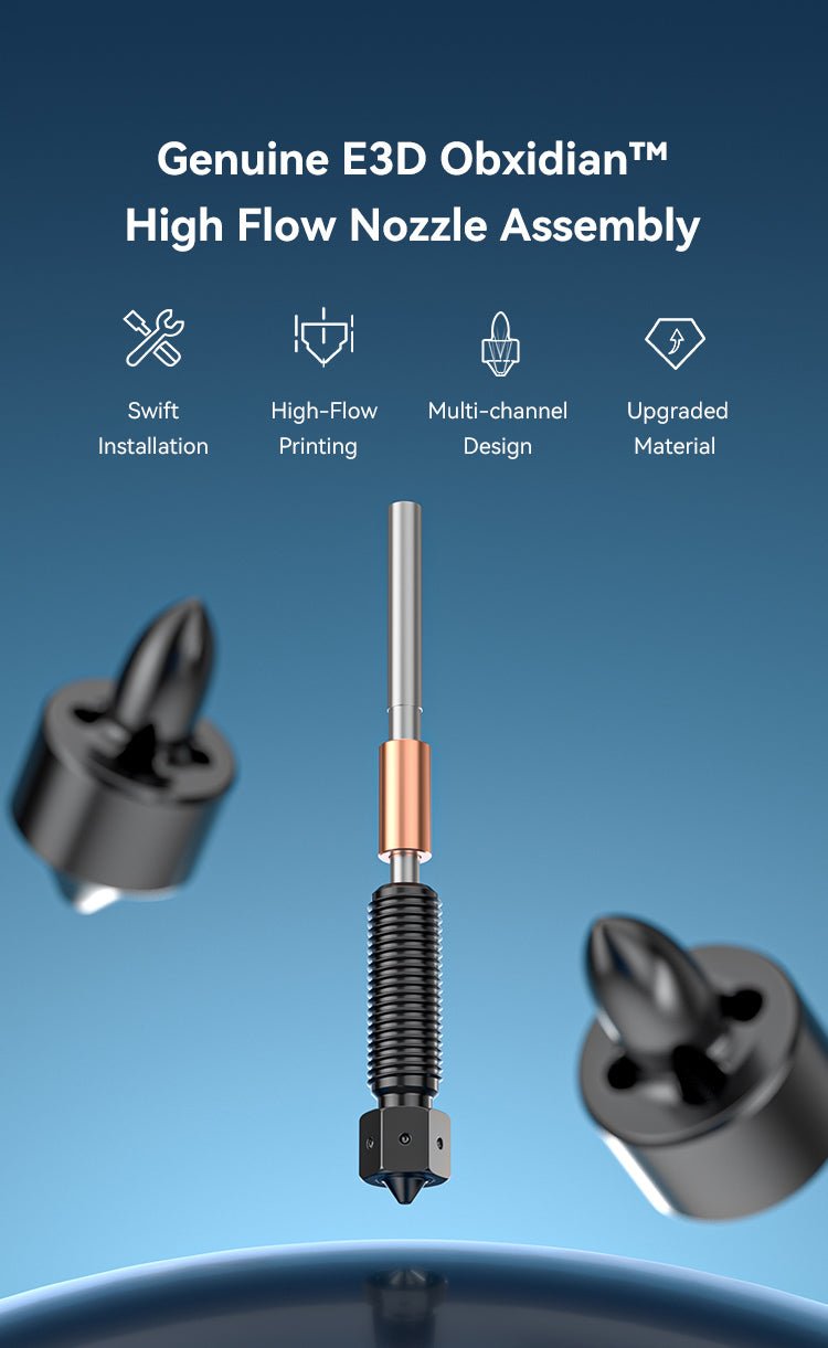 E3D Obxidian™ High Flow Nozzle Assembly for Creality K1C Unicorn Nozzle - Size - CREALITY-01-NOZ-HF-OBX-0400-AS - DREMC STORE