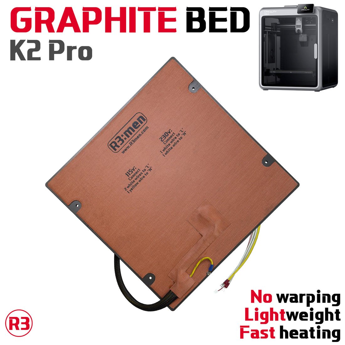 Graphite Plate - Heatbed Upgrade For Creality K2 Pro - DD-GPLATE-K2PRO - DREMC STORE