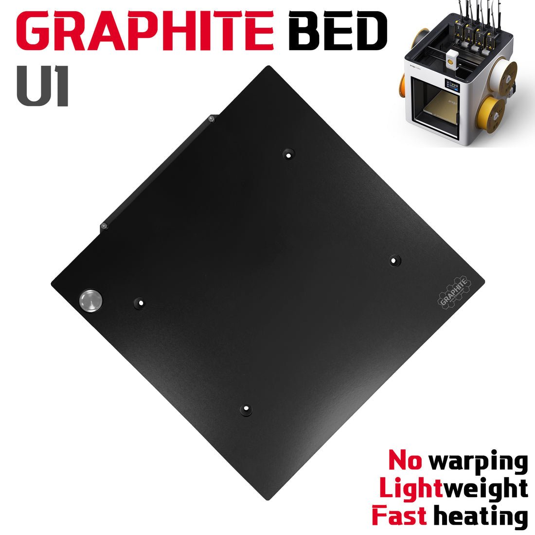 Graphite Plate - Heatbed Upgrade For Snapmaker U1 - R3-GPLATE-U1 - DREMC STORE 3D Printing Supplies