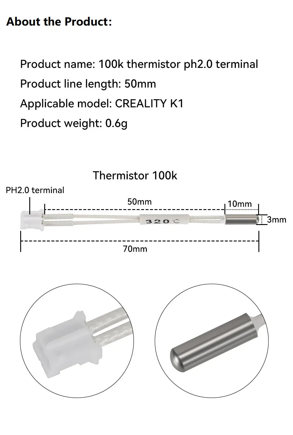Heatercore and Thermistor for Creality K1/K1 MAX/K1C (2023/2024) - OT - 46003 - 10 - DREMC STORE