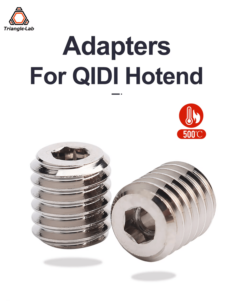 High Flow Plated Copper QIDI Adpater for V6 Nozzle - TL - QIDIV6A - DREMC STORE