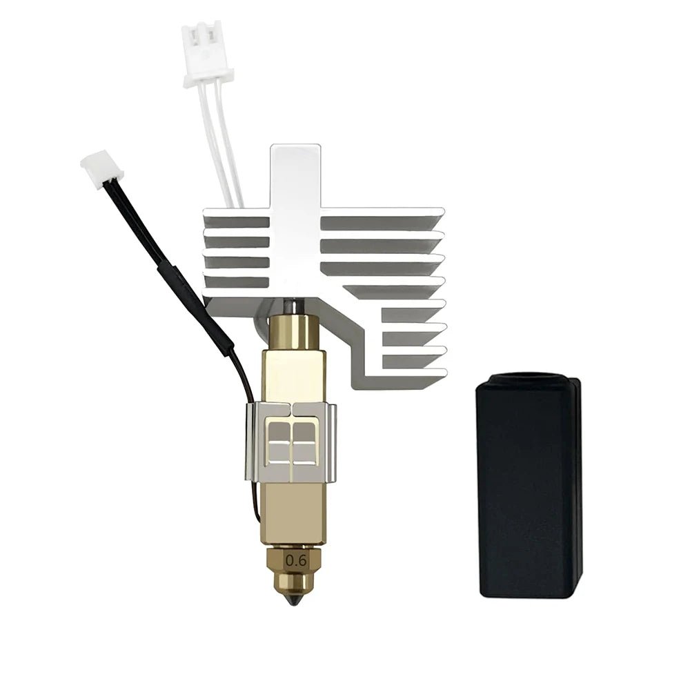 3D printer nozzle assembly on a white background