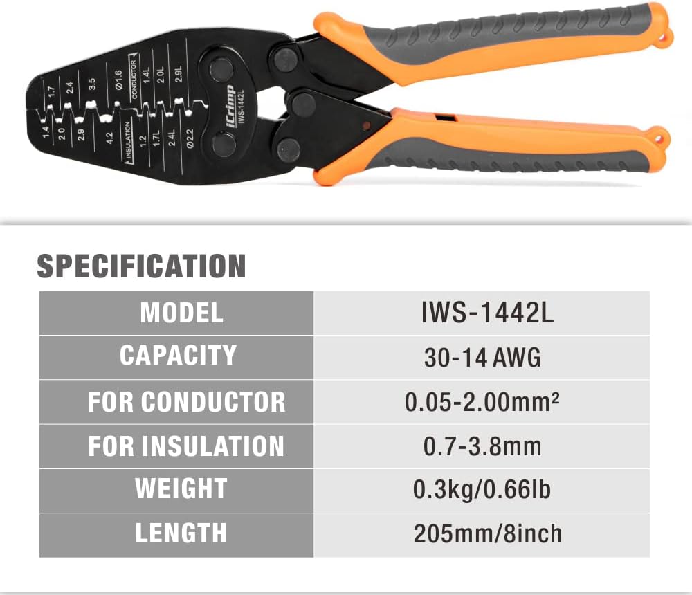 IWISS IWS - 1442L Micro Connector Crimper Plier - IWS - 1442L - DREMC STORE