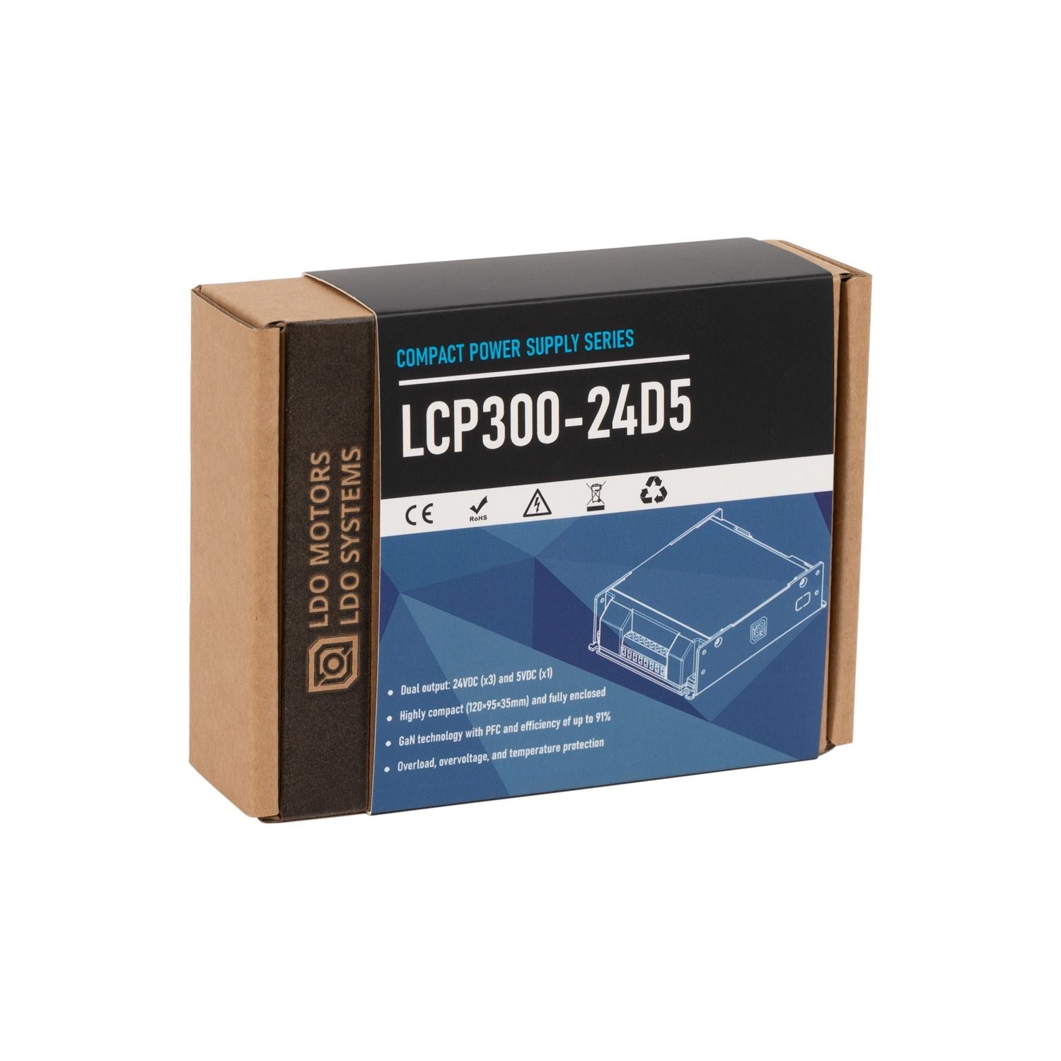 LDO LCP300 - 24D5 300W 24V and 5V Compact Power Supply (PSU) - LCP300 - 24D5 - DREMC STORE