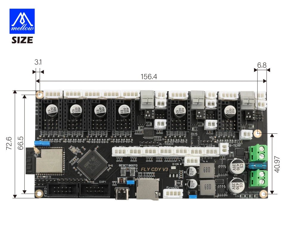 Mellow 32bit FLY - CDY V3 Wifi Control Board Reprap & Marlin & Klipper Firmware - M - 20FCDY6V3 - DREMC STORE