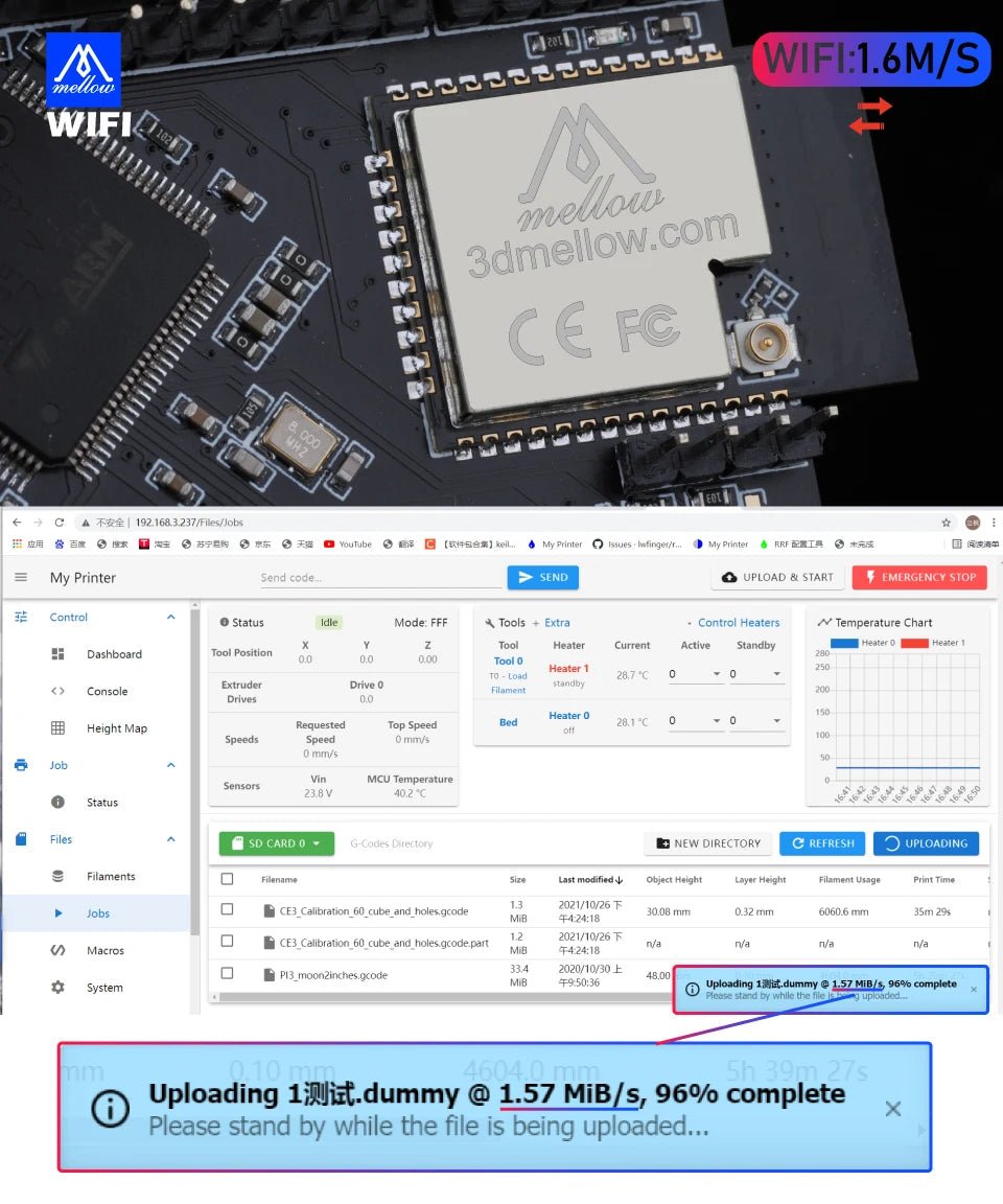 Mellow 32bit FLY - CDY V3 Wifi Control Board Reprap & Marlin & Klipper Firmware - M - 20FCDY6V3 - DREMC STORE