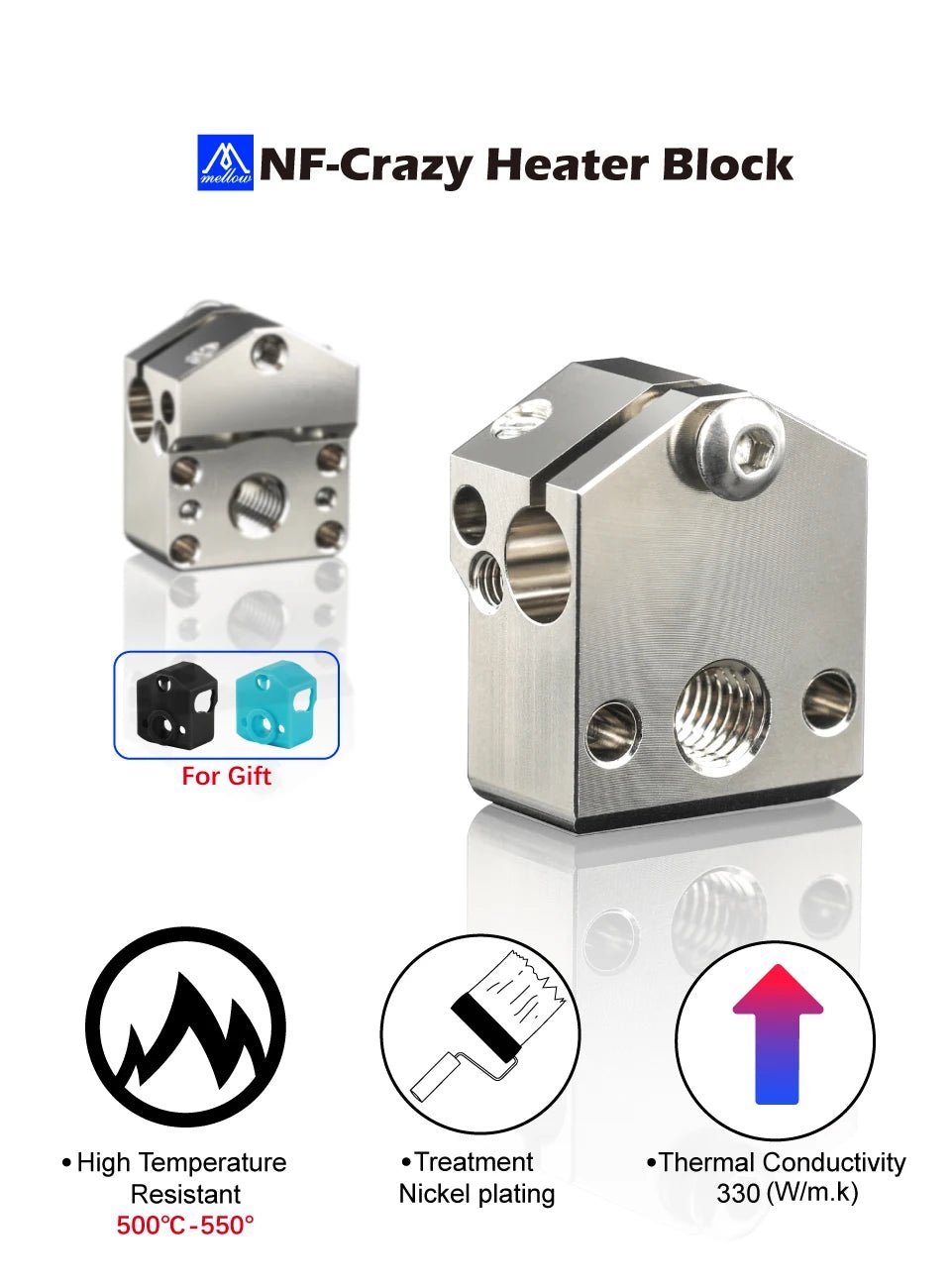 Mellow3D NF Crazy Hotend Spare Parts - Heater Block - M - CY - HB - DREMC STORE