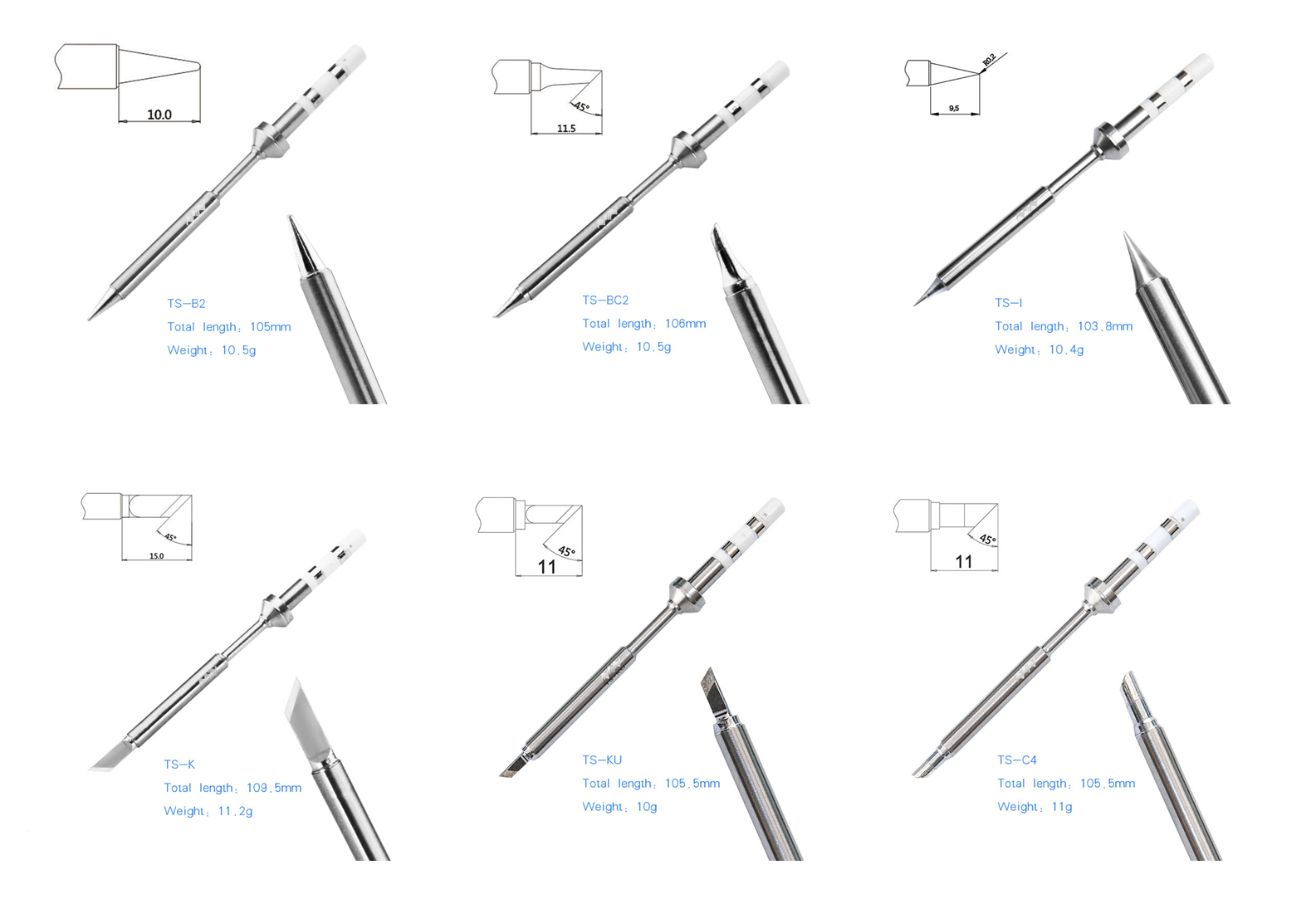 Miniware TS100 / TS101 Soldering Irons Tips - TS - I - MINIWARE-TIP-TS-I - DREMC STORE
