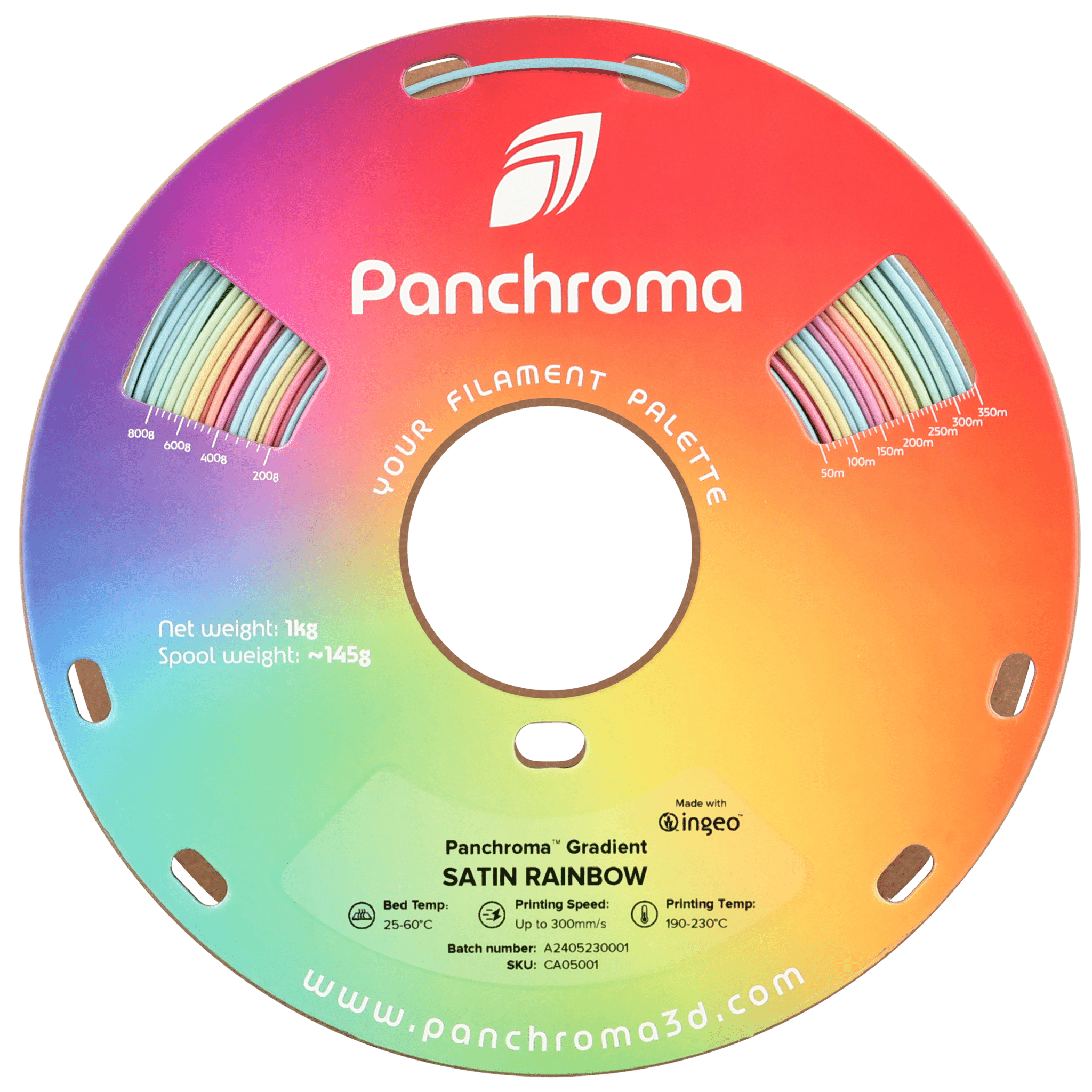 Panchroma Satin PLA Rainbow 1.75mm 1kg Filament - Satin PLA Rainbow - CA05001 - DREMC STORE