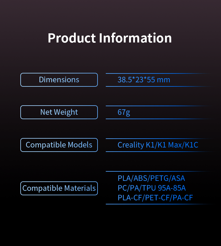 Phaetus DXC Extruder for Creality K1 Series 3D Printers - 6973090165451 - DREMC STORE