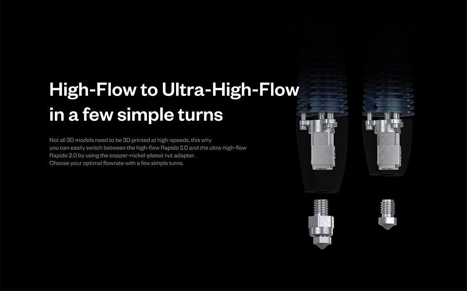 Phaetus Rapido Hotend 2F - UHF w/ PT1000 Thermistor - Black - 6973090164652 - DREMC STORE