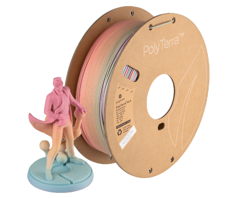 Polymaker PolyTerra™ Gradient PLA Pastel Rainbow 1.75mm 1kg - Matte Pastel Rainbow - PA04029 - DREMC STORE