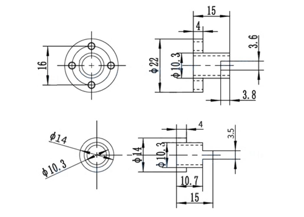 POM / Delrin Leadscrew Nuts with Anti Backlash Nut - TR8X2 - DR - TR8X2 - R - DREMC STORE
