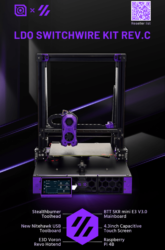 *Pre - Order* LDO Voron SwitchWire Kit Rev C Printer Kit - Black - LDO-VRN-SWC-BLK - DREMC STORE